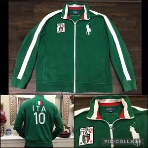 Polo Ralph Lauren 2010 Italy ITA 10 Full Zip Big Pony Sweatshirt XL Jacket Cool!